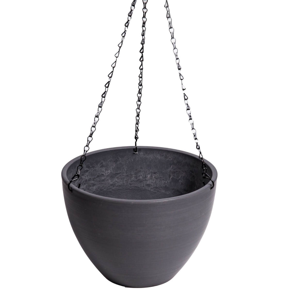 9310030_3 Hanging Grey Plastic Pot with Chain 30cm - Image 1