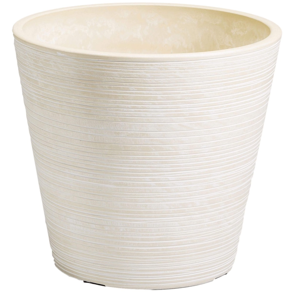 9550017_4 Cream and White Engraved Pot 17cm - Image 1