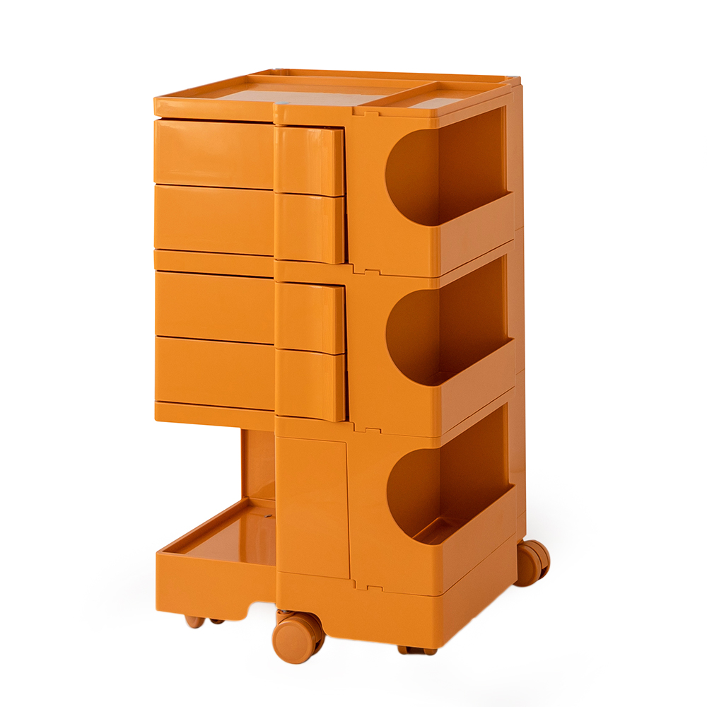 AI-PP-TROLLEY-L-OR-24518-00 Artiss Storage Trolley Bedside Table 5 Tier Cart Boby Replica Orange - Image 1