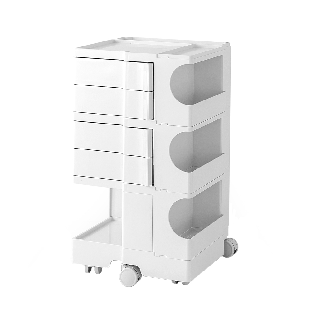 AI-PP-TROLLEY-L-WH-24514-00 Artiss Storage Trolley Cart Bedside Table 5 Tier White - Image 1