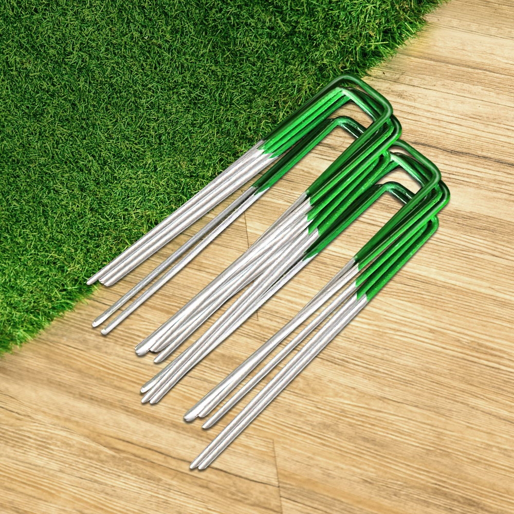 AR-GRASS-PINS-100-202502282028-00 Prime Turf Artificial Grass 100pcs Synthetic Pins Fake Lawn Turf Weed Mat Pegs Joining Tape - Image 1