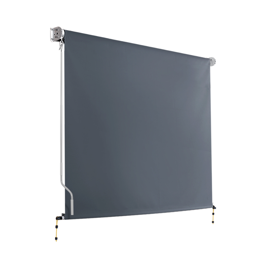 AWN-B-DOWN-PS-21-GREY-65372-00 Instahut 2.1X2.5M Outdoor Blinds Awning Roll Down Canopy Retractable Outdoor Blinds Window Shade Grey - Image 1