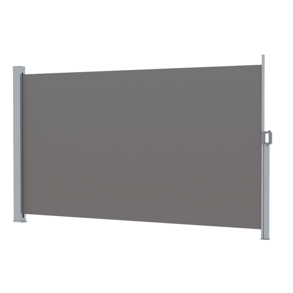 AWN-B-SIDE-FC-180-GREY-90943-00 Instahut Side Awning Sun Shade Outdoor Retractable Privacy Screen 1.8X3M Grey - Image 1