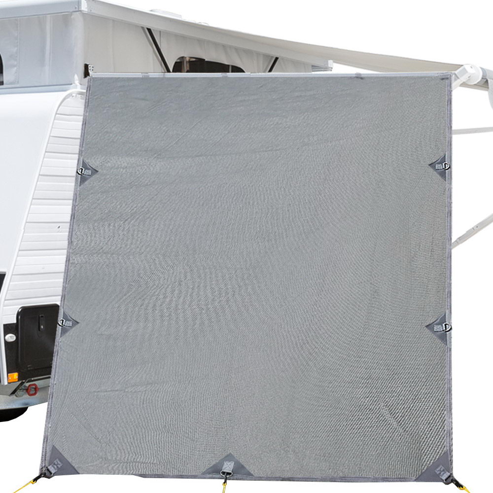 AWN-CV-B-SS-POP-20880-00 Caravan Privacy Screen Roll Out Awning 2.1x1.8M Sun Shade Pop Top End Wall Grey - Image 1