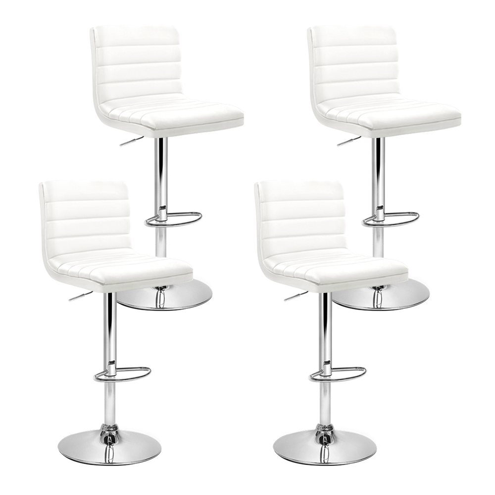 BA-K-710N-WHX4-202503051326-00 Artiss 4x Bar Stools Padded Leather Gas Lift White - Image 1