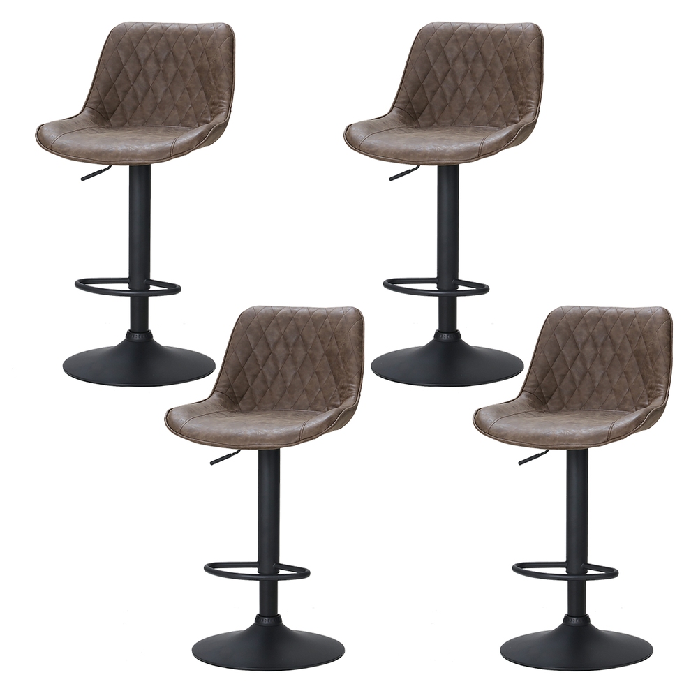 BA-K-9976-BRX4-202503041132-00 Artiss 4x Bar Stools Gas Lift Vintage Leather Brown - Image 1