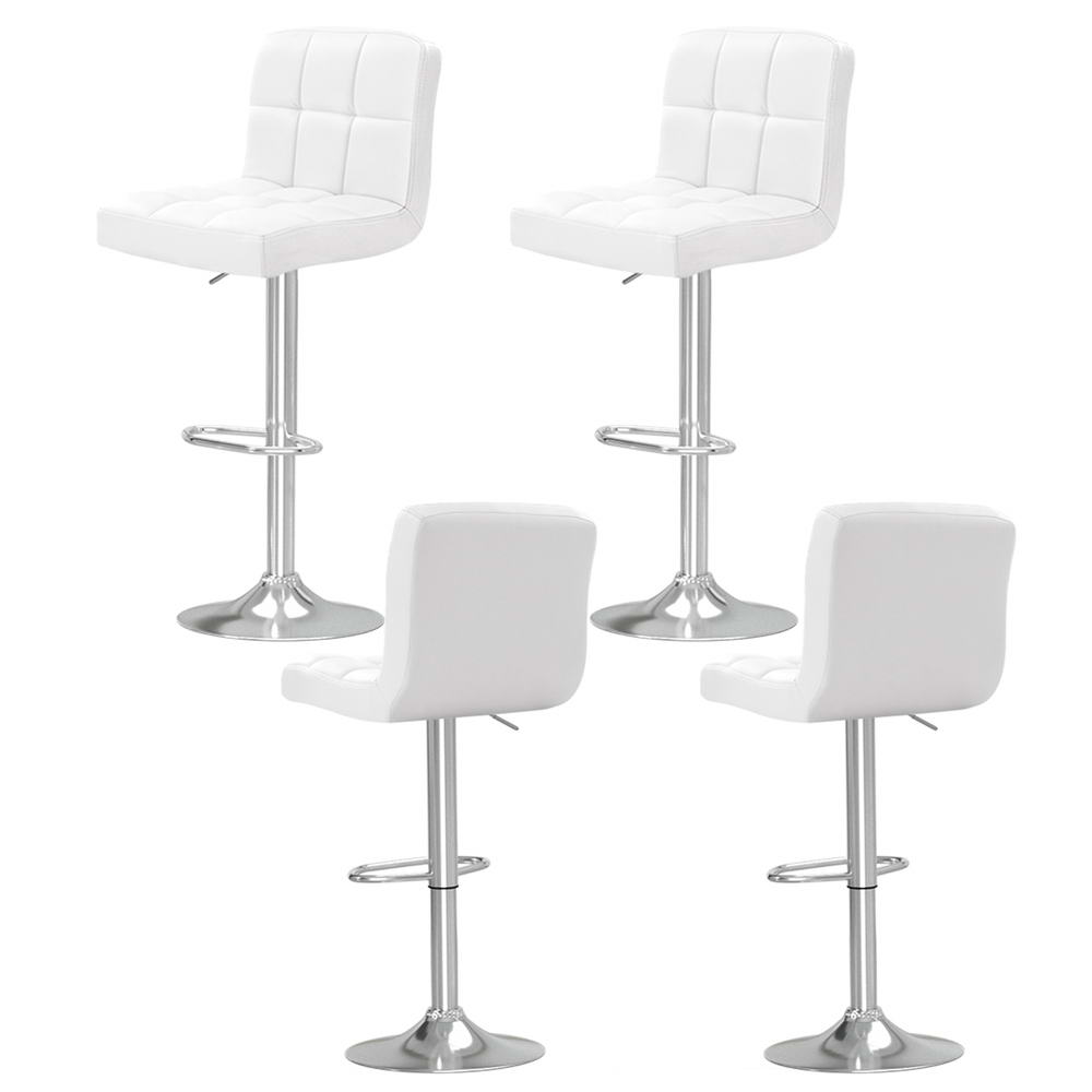 BA-TW-NEW1055-WHX4-202503041140-00 Artiss 4x Bar Stools Leather Gas Lift White - Image 1