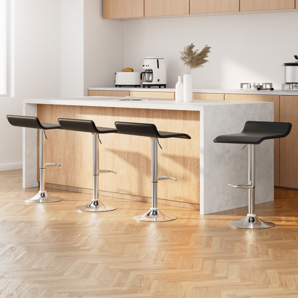 BA-TW-NEWT706-BK-X4-202502281018-00 Artiss 4x Bar Stools Adjustable Gas Lift Chairs Black - Image 1