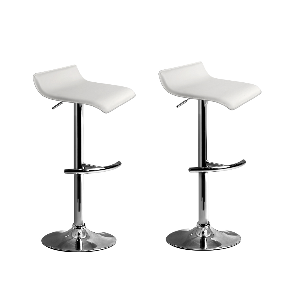 BA-TW-NEWT706-WH-X2-202503051322-00 Artiss 2x Bar Stools Adjustable Gas Lift Chairs White - Image 1