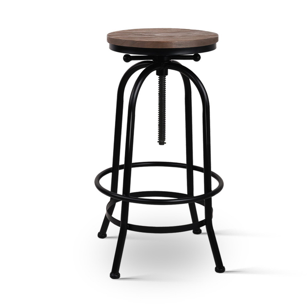 BA-TW-V17-T14134-BK-12529-00 Artiss Bar Stools Adjustable Wood Chairs - Image 1