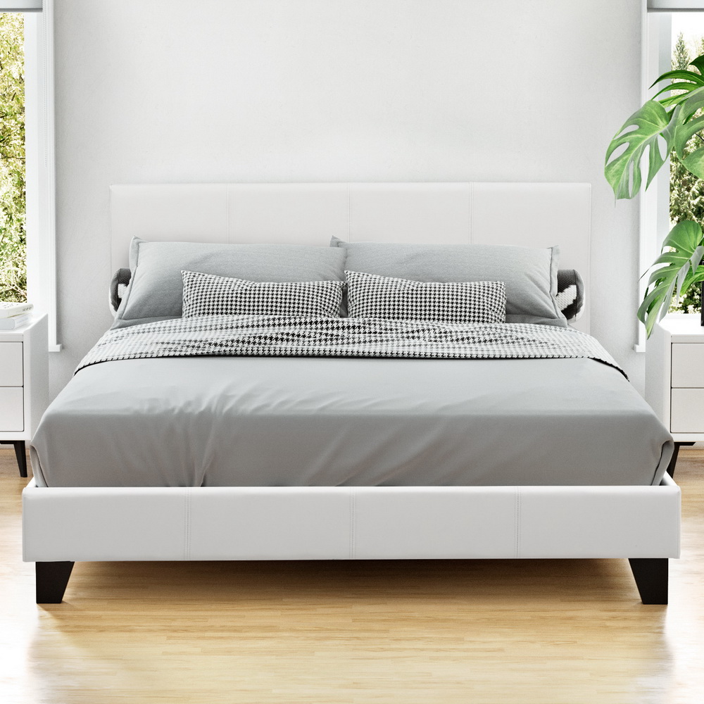 BFRAME-E-NEO-D-WH-AB-202502281430-00 Artiss Bed Frame Double Size White NEO - Image 1