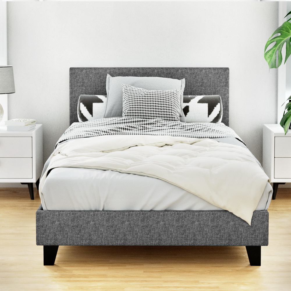 BFRAME-E-NEO-KS-GY-AB-202502281430-00 Artiss Bed Frame King Single Size Grey NEO - Image 1