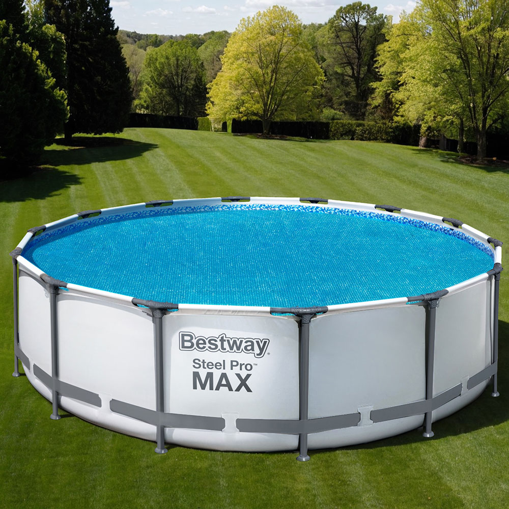 BW-PC-R-457-58252-194977-06 Bestway Pool Cover Solar Fits 4.17m Round Above Ground Swimming Pool Blanket - Image 1
