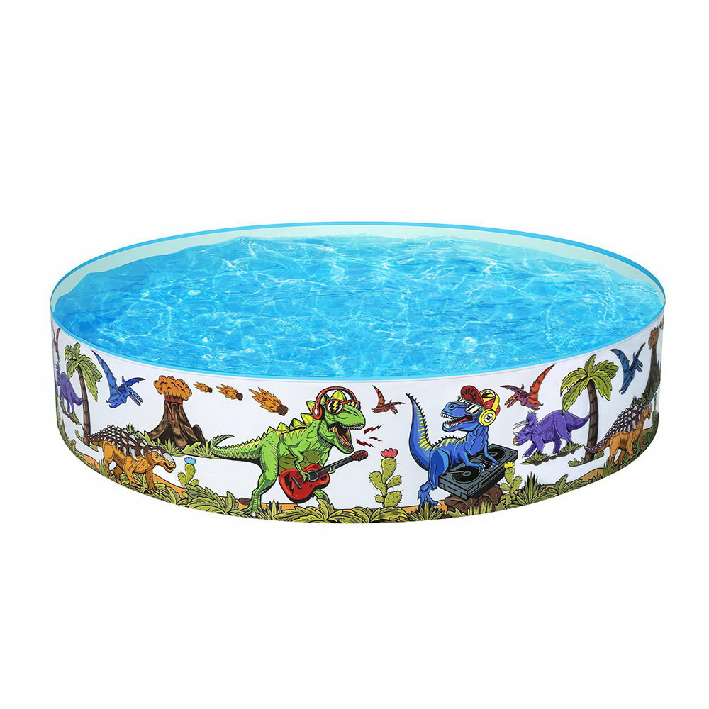 BW-POOL-KID-55022-23457-00 Bestway Kids Pool 183x38cm Round Above Ground Rigid Swimming Pools Dinosaur 946L - Image 1