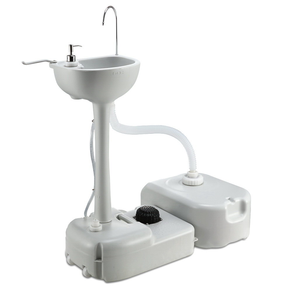 CAMP-STAND-43L-GREY-00 Weisshorn Camping Basin Portable Hand Wash Sink Stand 43L Capacity - Image 1