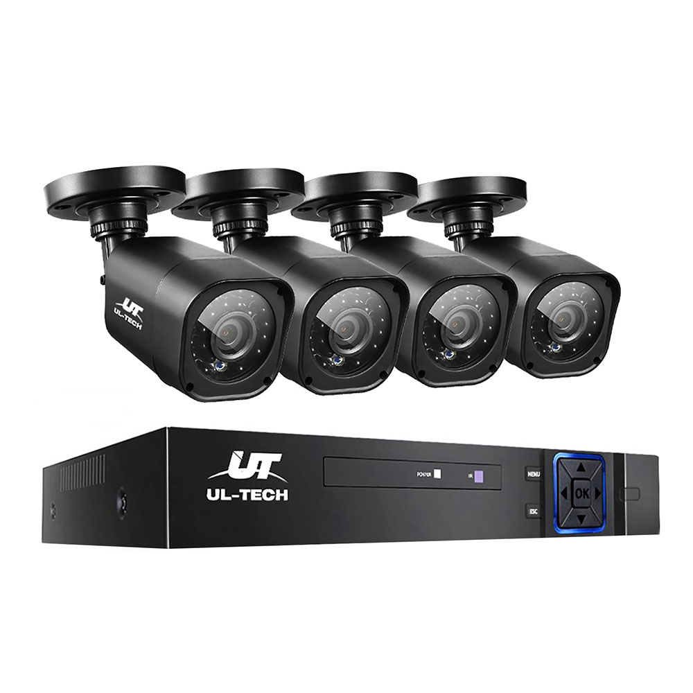 CCTV-8C-4S-BK-15276-00 UL-tech CCTV Security System 8CH DVR 4 Cameras 1080p - Image 1