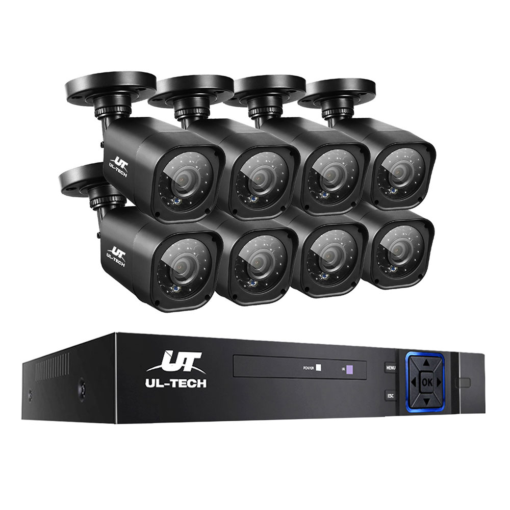 CCTV-8C-8S-BK-15277-00 UL-tech CCTV Security System 8CH DVR 8 Cameras 1080p - Image 1