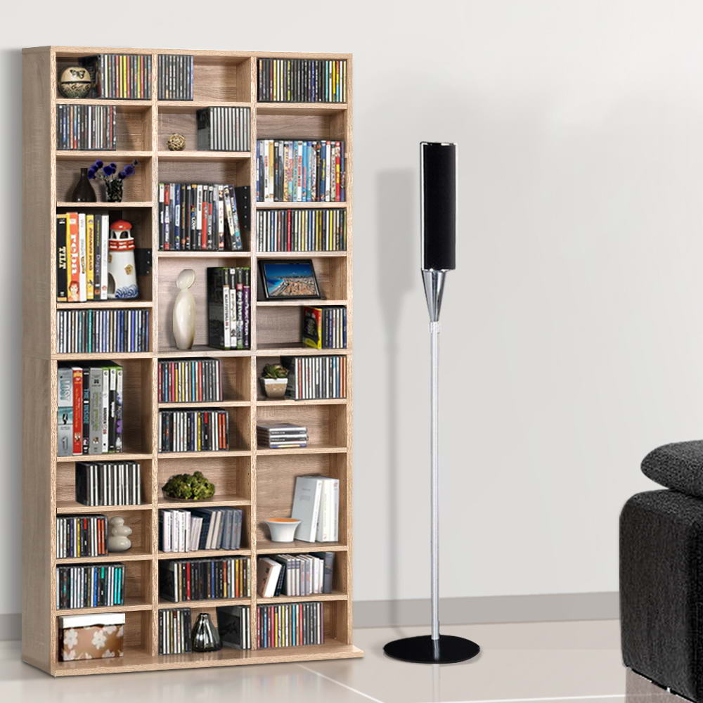 CD-SHELF-WD-AB-18958-07 Artiss Bookshelf CD Storage Rack - BERT Oak - Image 1