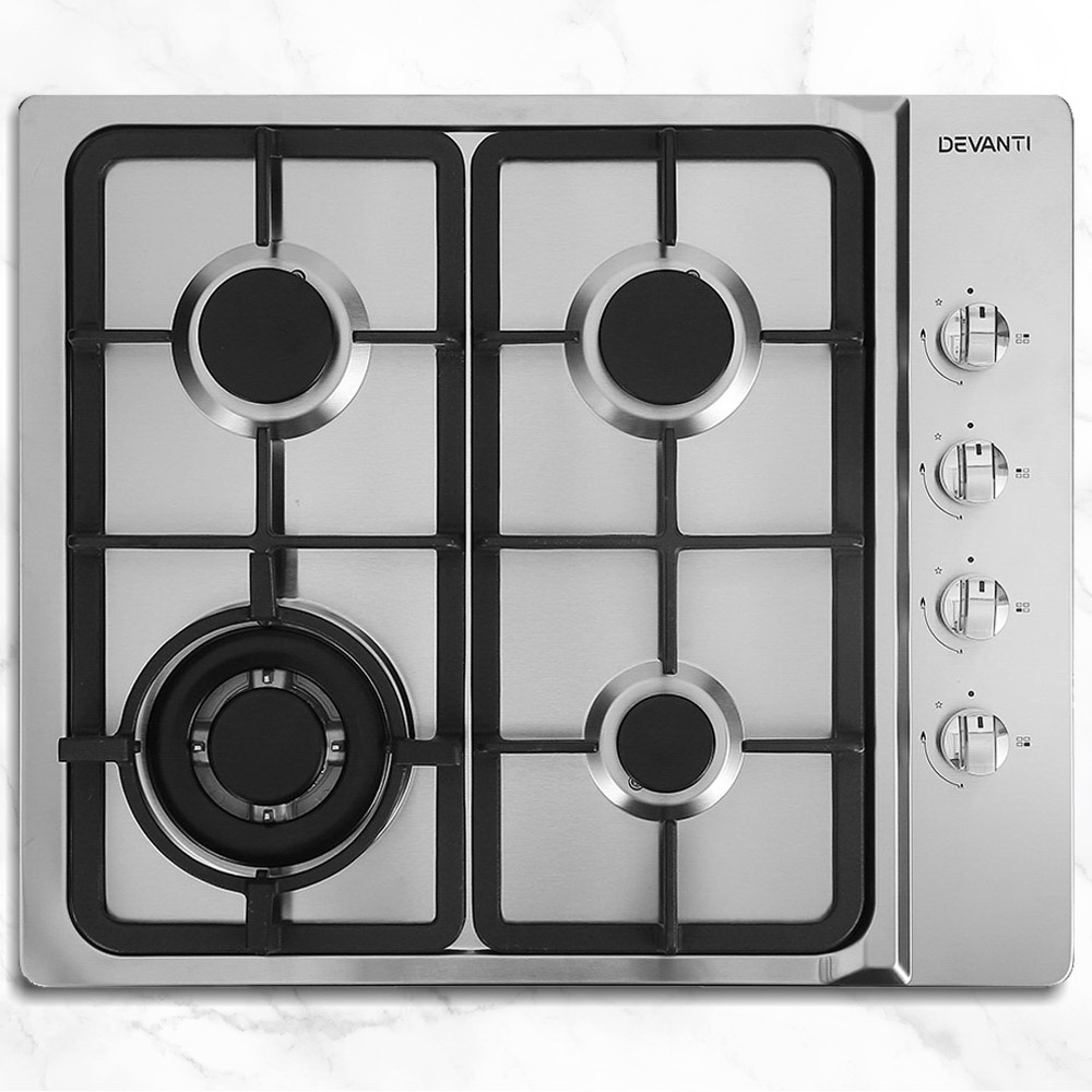 CT-GAS-4SDB-SS-18501-07 Devanti Gas Cooktop 60cm Stove Hob Silvir - Image 1