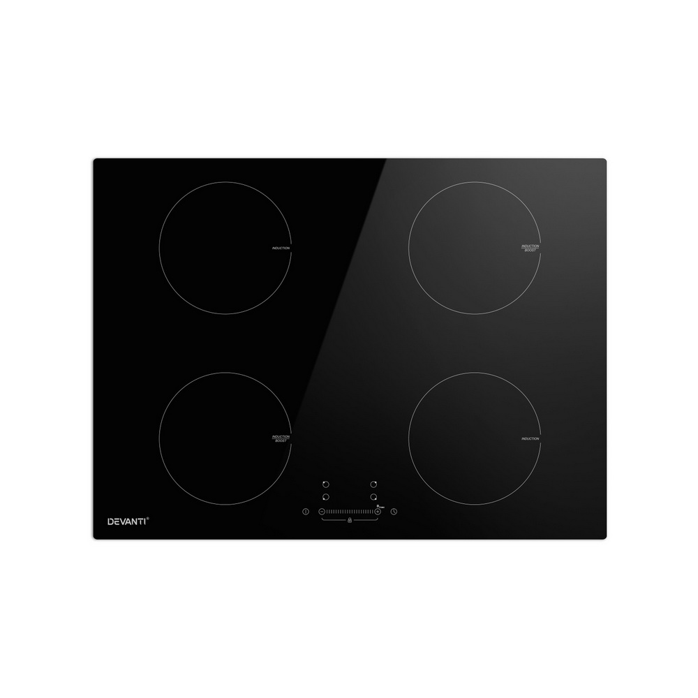 CT-IN-D-YL-IF7004C-70-183425-00 Devanti Electric Induction Cooktop 70cm Ceramic 4 Zones Stove Cook Top Hot Plate 7000W - Image 1