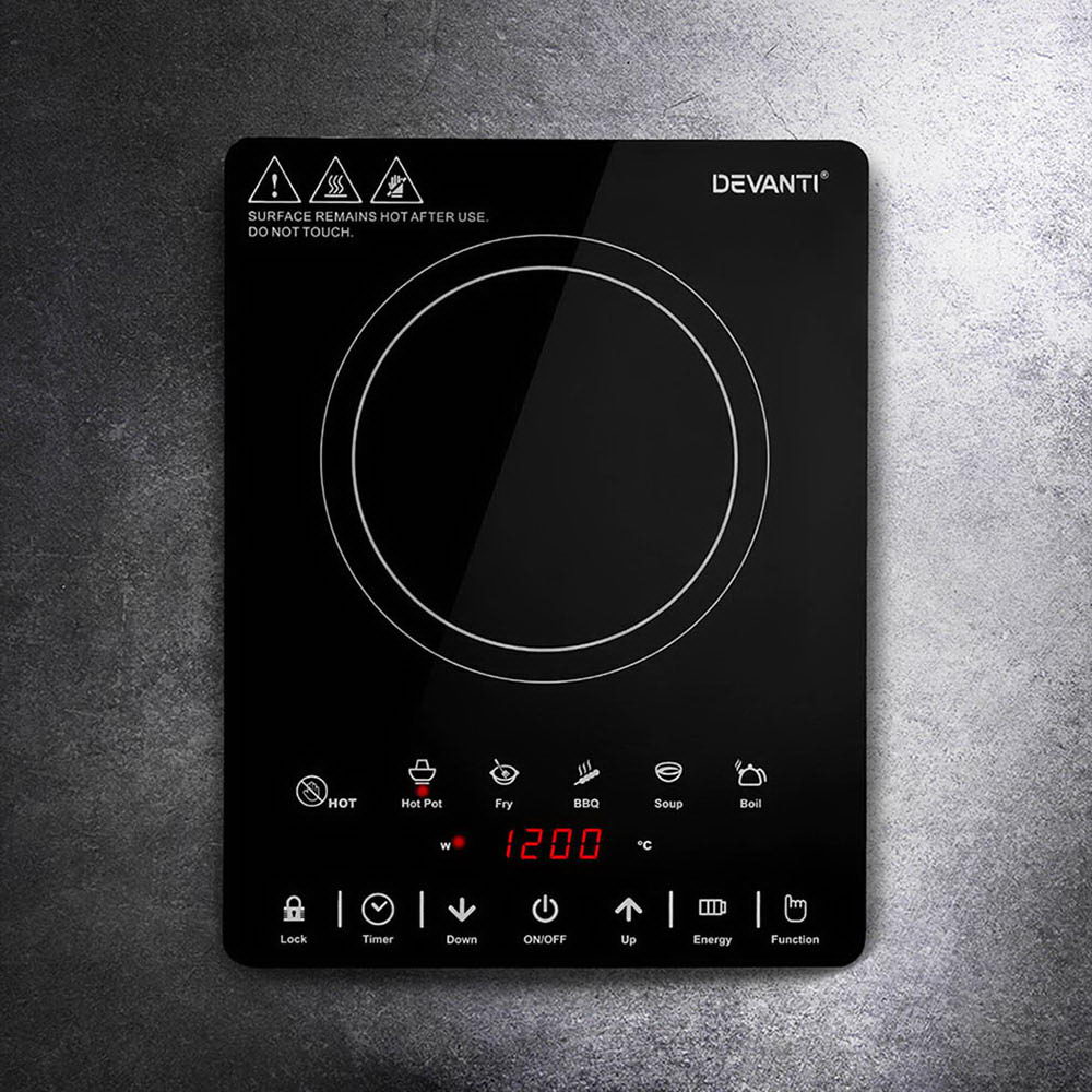 CTT-B-1E-1Z-TOUCH-BK-183426-07 Devanti Electric Ceramic Cooktop 30cm - Image 1