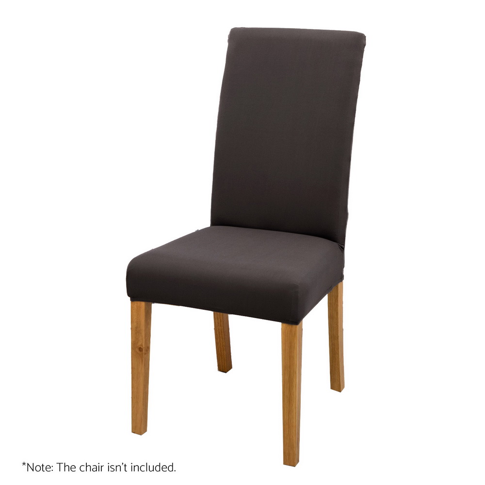 DCOVER-SPAN-4PC-DG-183459-00 Artiss Dining Chair Covers 4x Slipcovers Spandex Stretch Banquet Party Dark Grey - Image 1