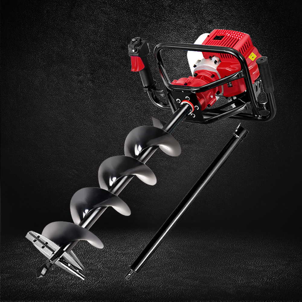 DI-EE-RDBK-AUG200-202502282016-00 Giantz 92CC Post Hole Digger 200mm Petrol Drill Extension Bits Auger - Image 1