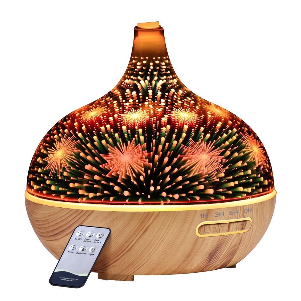 DIFF-G5-LW-16905-00 Devanti Aroma Diffuser Aromatherapy 3D Glass 400ml - Image 1