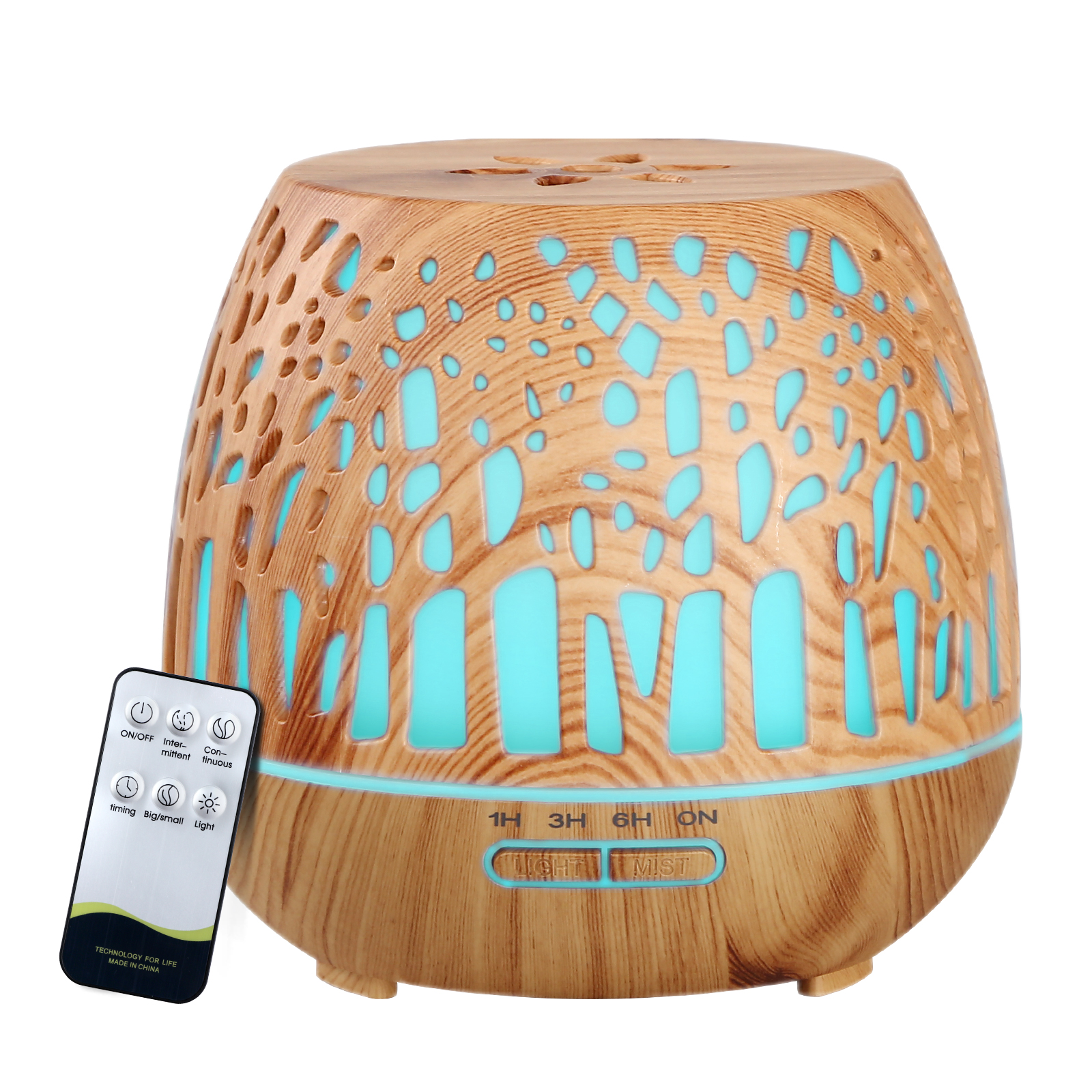 DIFF-YX137-LW-00 Devanti Aroma Diffuser Aromatherapy Wood Grain 400ml - Image 1