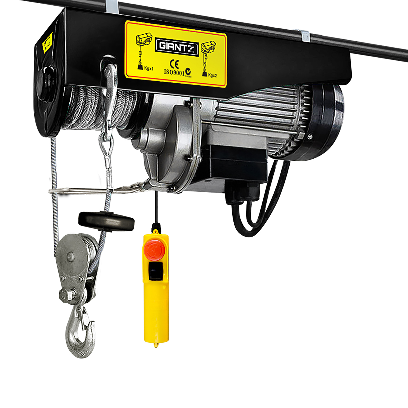 EH-18M-1000A-00 Giantz Electric Hoist Winch 500/1000KG Cable 20M Rope Tool Remote Chain Lifting - Image 1