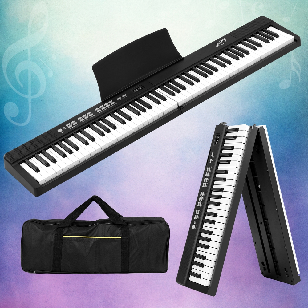 EK-FOLD-81-BK-149196-06 Alpha 88 Keys Foldable Electronic Piano Keyboard Digital Electric w/ Carry Bag - Image 1