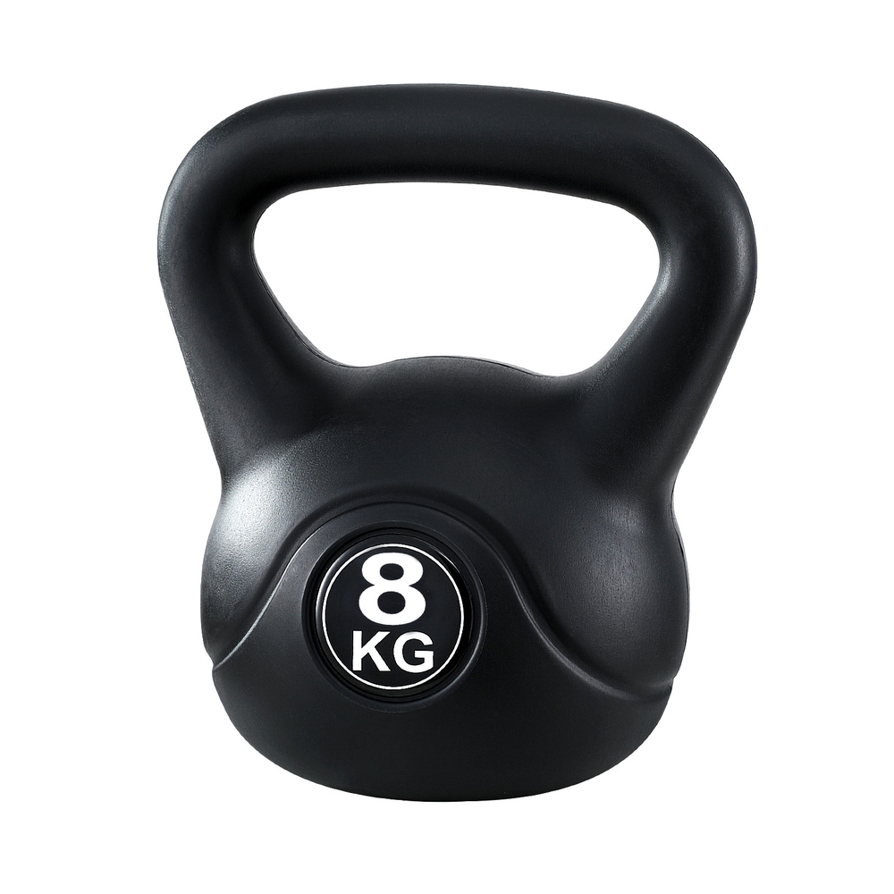 FIT-K-KB-8KG-BLACK-202503211022-00 Everfit 8kg Kettlebell Set Weight Lifting Bench Dumbbells Kettle Bell Gym Home - Image 1