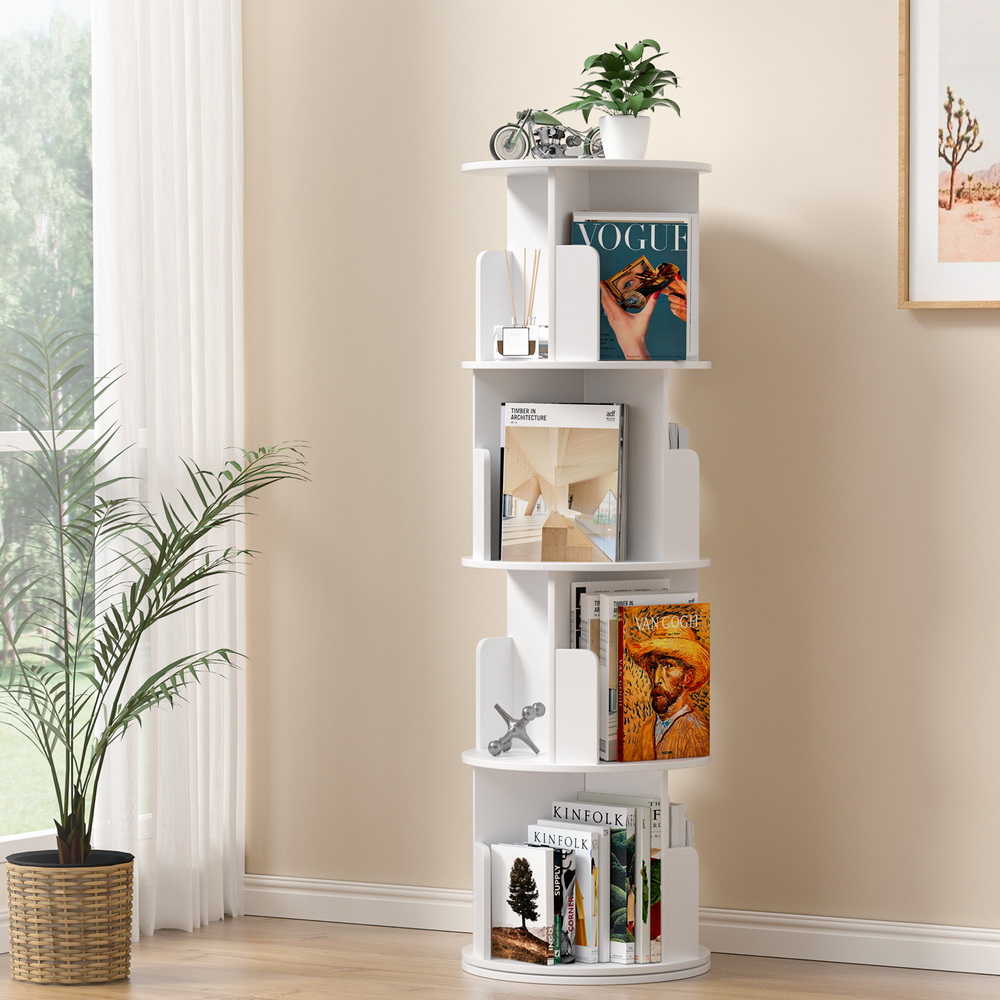 FUR-S-DSHELF-02-WH-173843-04 Artiss Bookshelf 4 Tiers EDIE White - Image 1