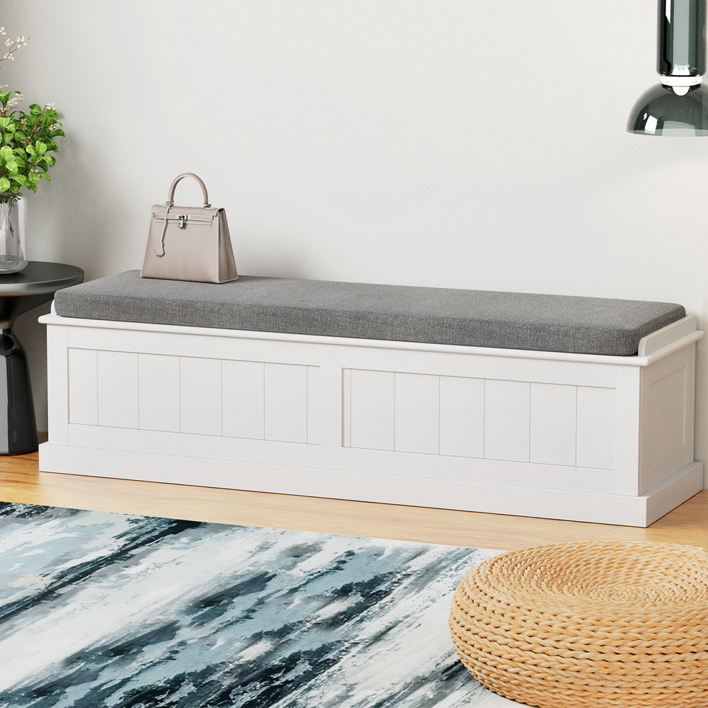 FUR-S-OTM-RTA-03-PB-WH-185583-04 Artiss Storage Ottoman Blanket Box 140cm Fluted Grey - Image 1
