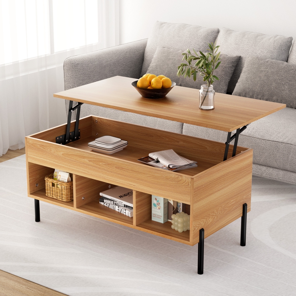 FUR-W-COF-LIFT-WD-189484-06 Artiss Coffee Table Lift-top Oak - Image 1