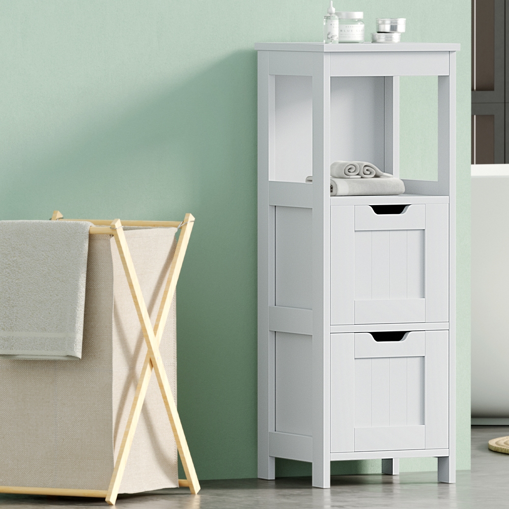FURNI-C-BATH-TB03-WH-215050-06 Artiss Bathroom Storage Cabinet 89cm Floor Toilet Drawer Bedroom Organizer Standing White - Image 1