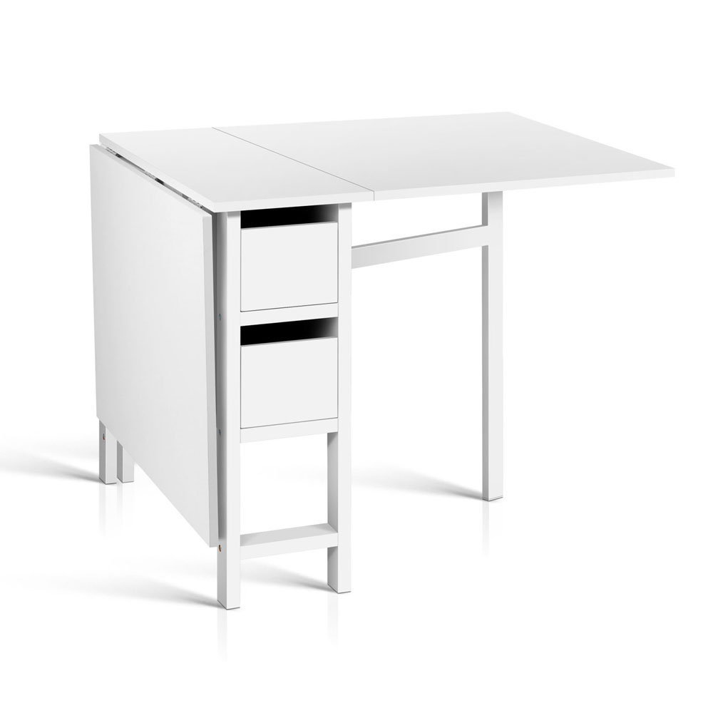 FURNI-CHANGE-DIN-WH-AB-00 Artiss Dining Table Rectangular Extendable White - Image 1