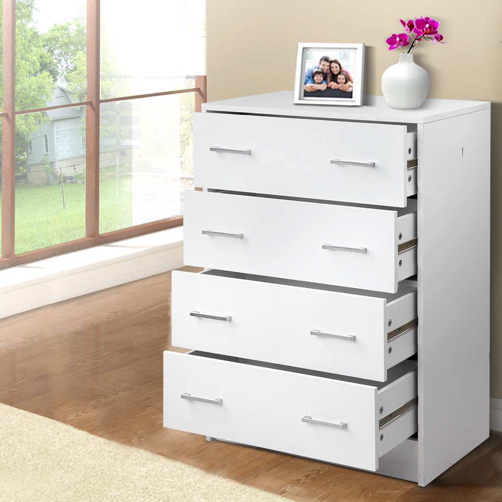 FURNI-DT-4D-WH-AB-9881-08 Artiss 4 Chest of Drawers - ANDES White - Image 1
