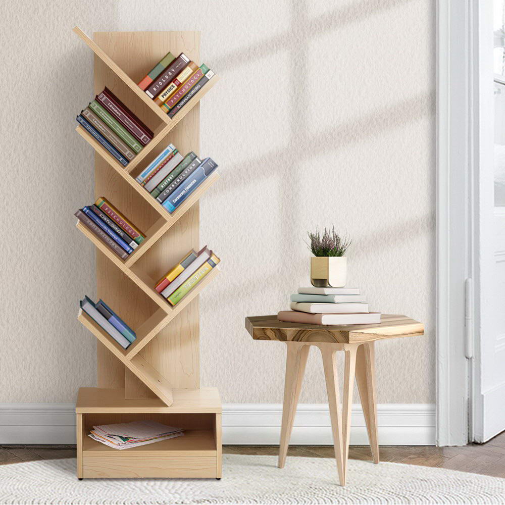FURNI-E-SHELF-7T-NT-19497-08 Artiss Tree Bookshelf 7 Tiers - ECHO Oak - Image 1