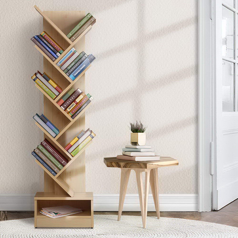 FURNI-E-SHELF-9T-NT-19498-08 Artiss Tree Bookshelf 9 Tiers - ECHO Oak - Image 1