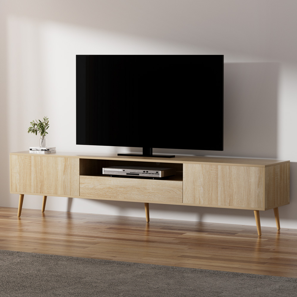 FURNI-L-CT01-TV200-WD-AB-120207-04 Artiss Entertainment Unit Alex TV Cabinet Storage Drawers 200CM - Image 1