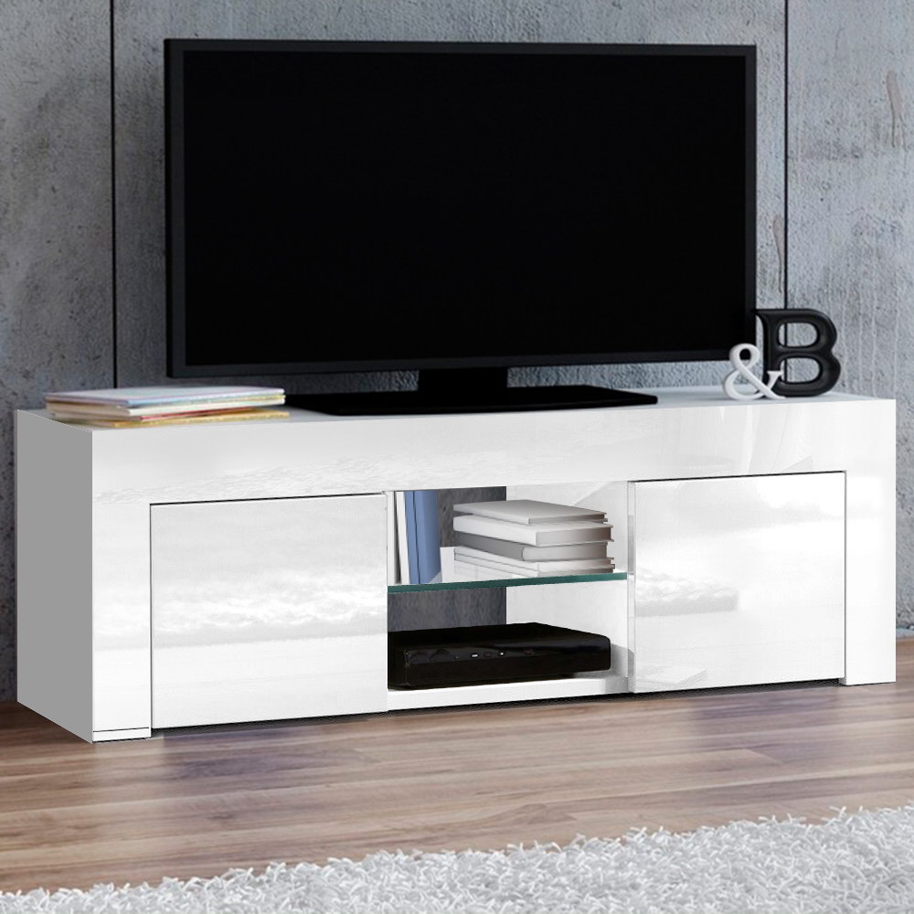 FURNI-L-GS-TV01A-WH-18250-08 Artiss Entertainment Unit TV Cabinet 130cm White Ivan - Image 1