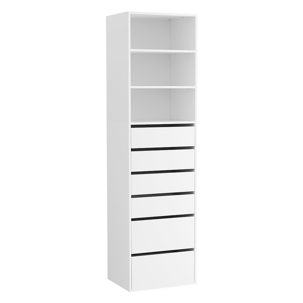 FURNI-N-CDR-6D3S-WH-AB-225256-00 Artiss 6 Chest of Drawers Tallboy Cabinet White - Image 1