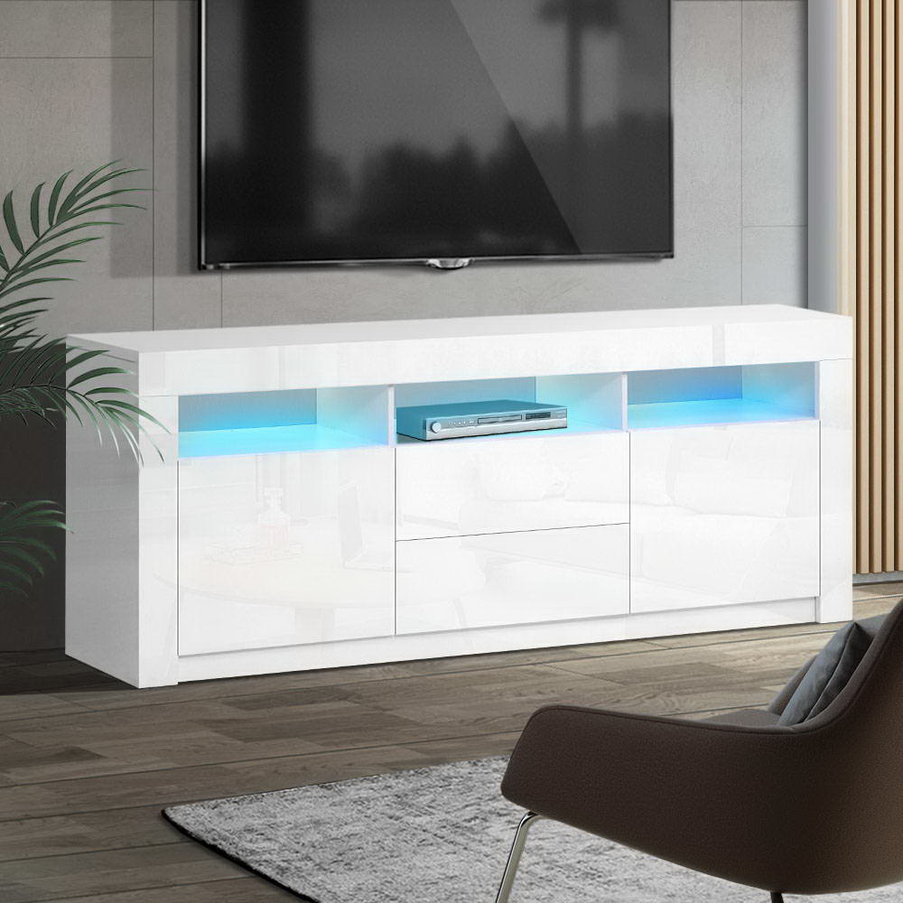 FURNI-N-LED-TV04-WH-AB-19914-06 Artiss Entertainment Unit TV Cabinet LED 160cm White Anna - Image 1