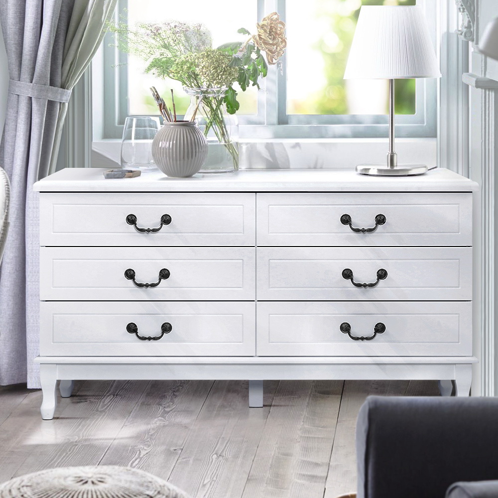 FURNI-P-KUBI-LBOY-WH-AB-202502281312-00 Artiss 6 Chest of Drawers - KUBI White - Image 1