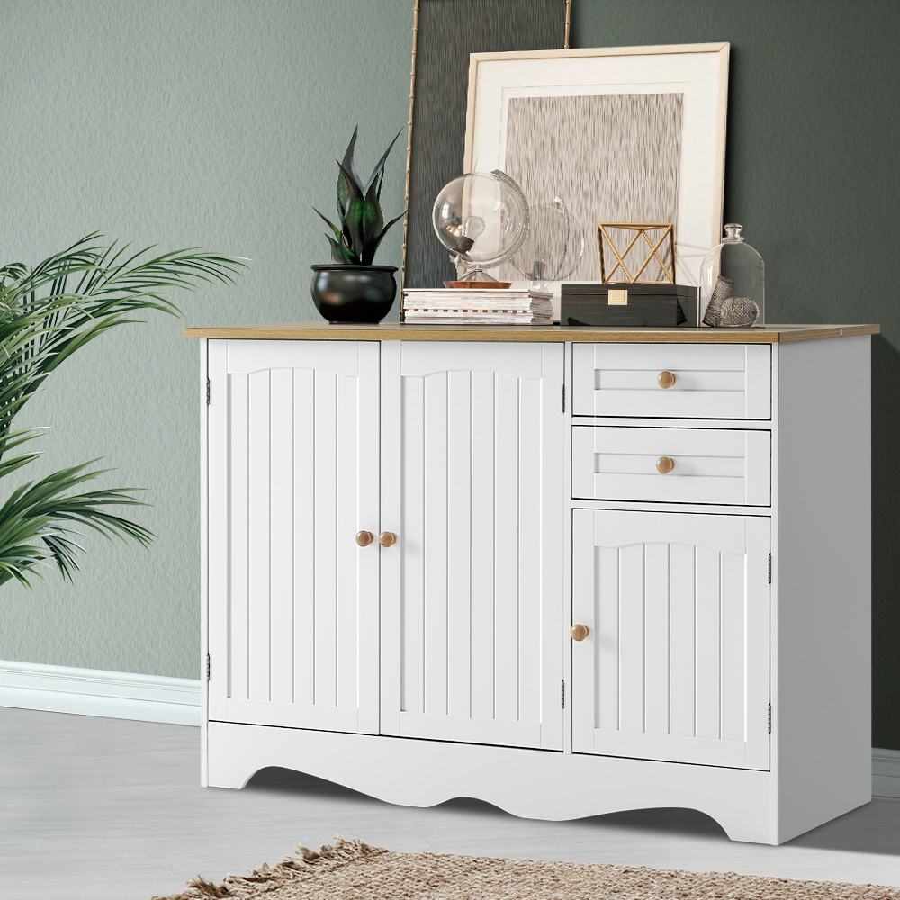 FURNI-P-MED-03-WH-AB-24166-08 Artiss Buffet Sideboard 3 Doors - BERNE White - Image 1