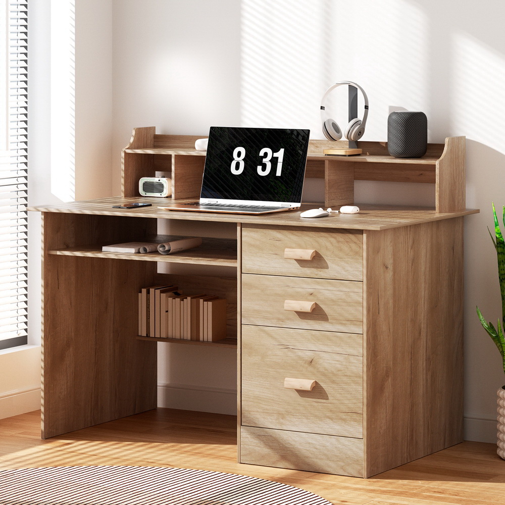 FURNI-Q-CD115-PW-AB-186485-06 Artiss Computer Desk Office Study Desks Table Shelf Drawer - Image 1