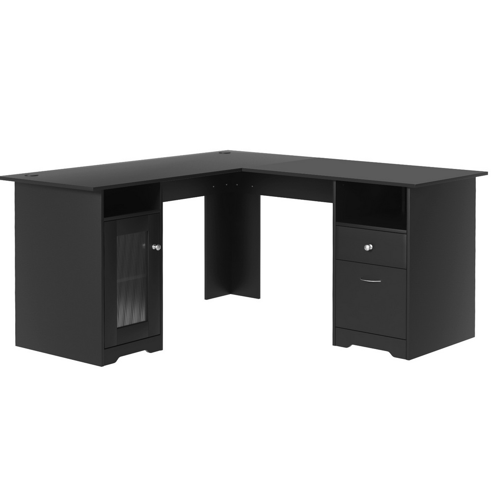 FURNI-Q-DESK-L-BK-ABC-202505131404-00 Artiss Computer Desk Home Office Study Desks L-shaped Corner Table with Storage - Image 1