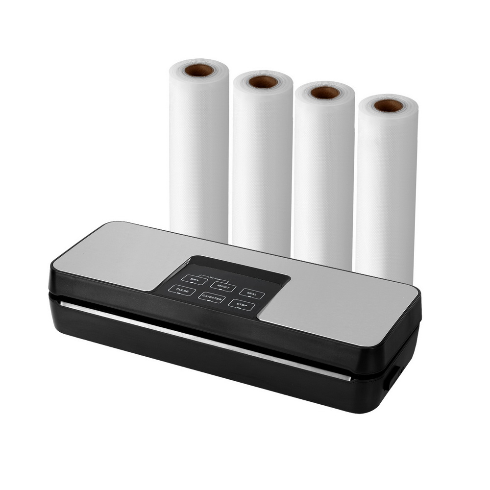 FVS-30-BAG-28X2-174970-00 Devanti Food Vacuum Sealer Machine Auto Seal Cutter 5 Modes Storage Bags 28cm 6m 4 Rolls - Image 1