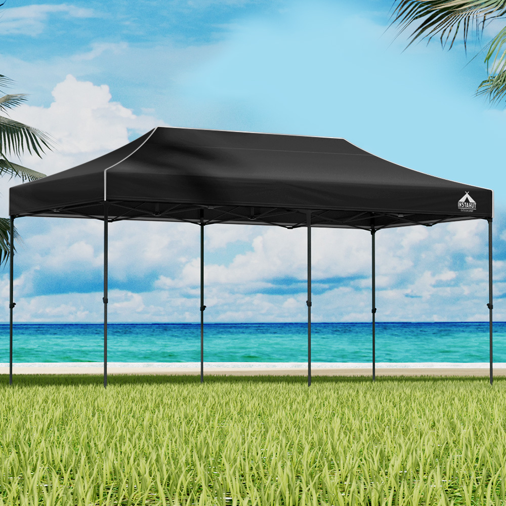 GAZEBO-T-3X6-F-NA-BASE-37268-06 Instahut Gazebo Pop Up 3x6m w/Base Podx4 Marquee Folding Outdoor Wedding Camping Tent Shade Canopy Navy - Image 1